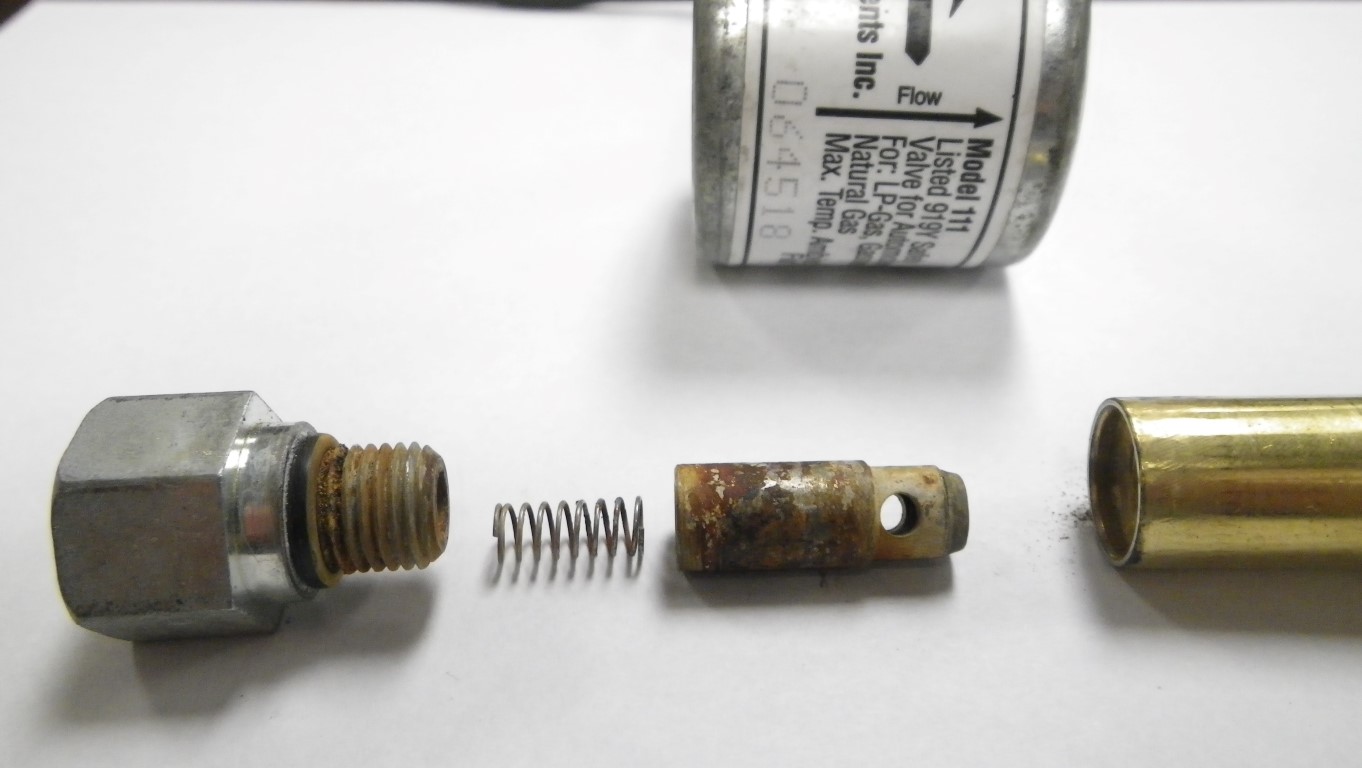 corroded valve and spring