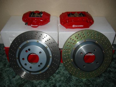 Here are the TSR Brembo brakes. Should have good stopping power with litlle to no fade. They are the 16&quot; kit with parking brake.